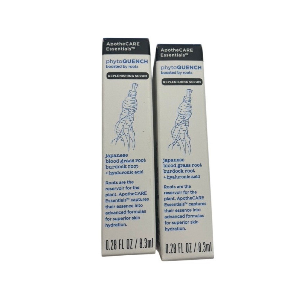 ApotheCARE PhytoQUENCH Replenishing Serum Womens 0.28oz NEW 2 Pack Hyaluronic